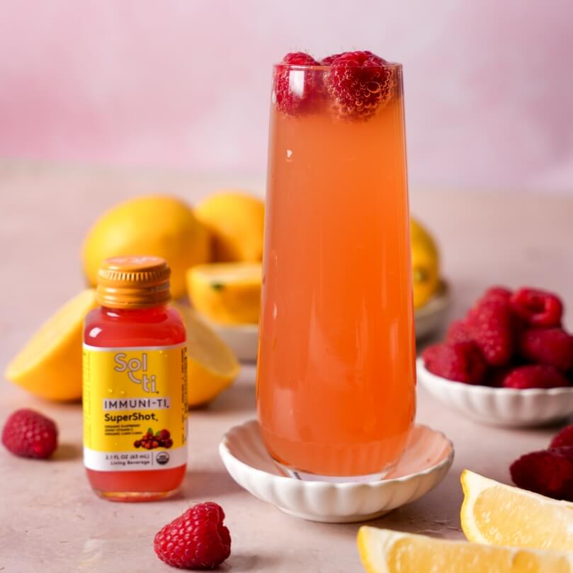Sol-ti Raspberry Sparkling IMMUNI-TI Mocktail