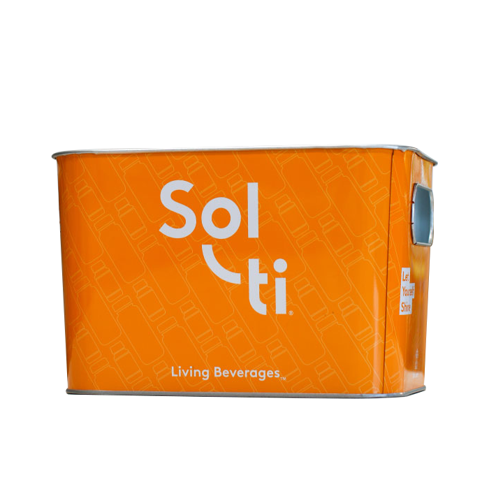 Orange Aluminum Ice Bucket with white Sol-ti logo