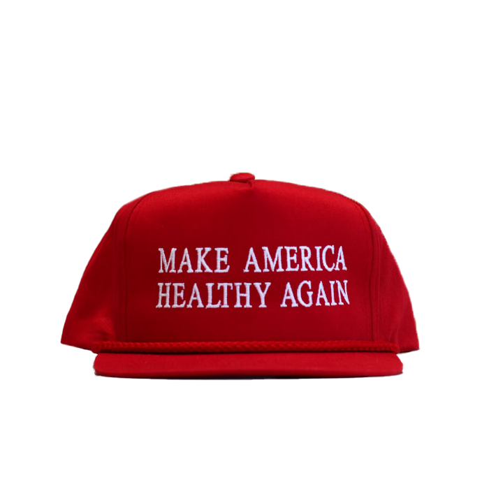  red hat with make america healthy again white text