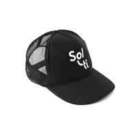 Thumbnail for black trucker hat with Sol-ti white logo