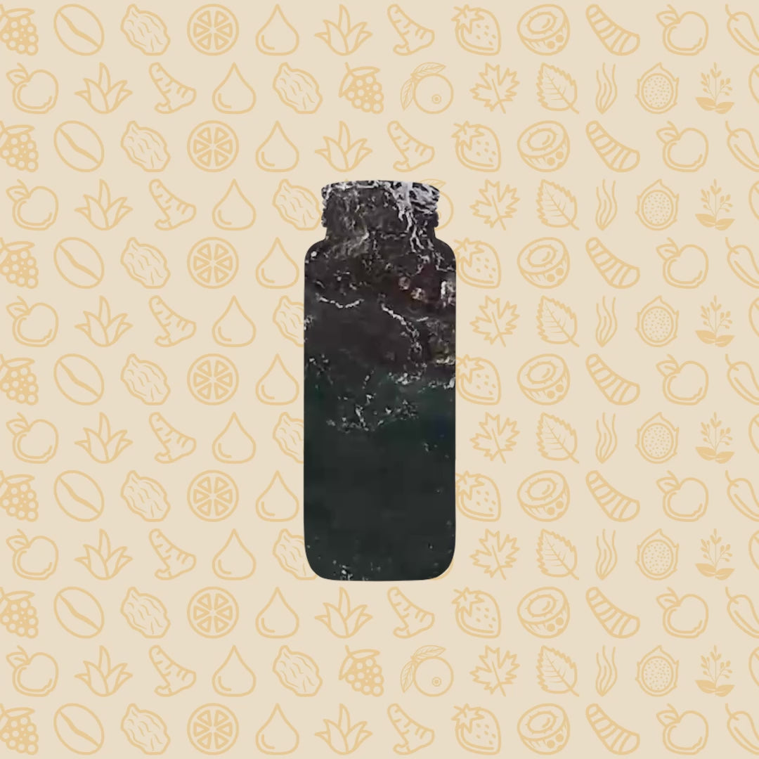 Video Sol-ti bottle front label held by person on beach, gray background, text: hydration, skin rejuvenation, digestive health